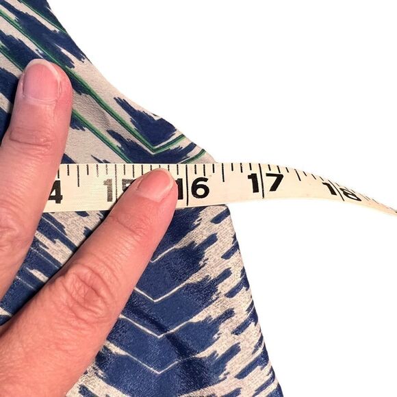 Anthropologie Maeve green chevron racer back top XS - Picture 8 of 9